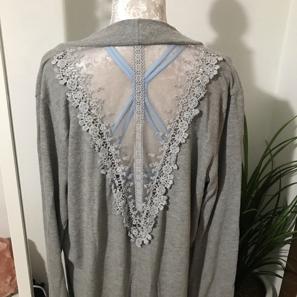 Lace Back Cardigan - Picture 1 of 6